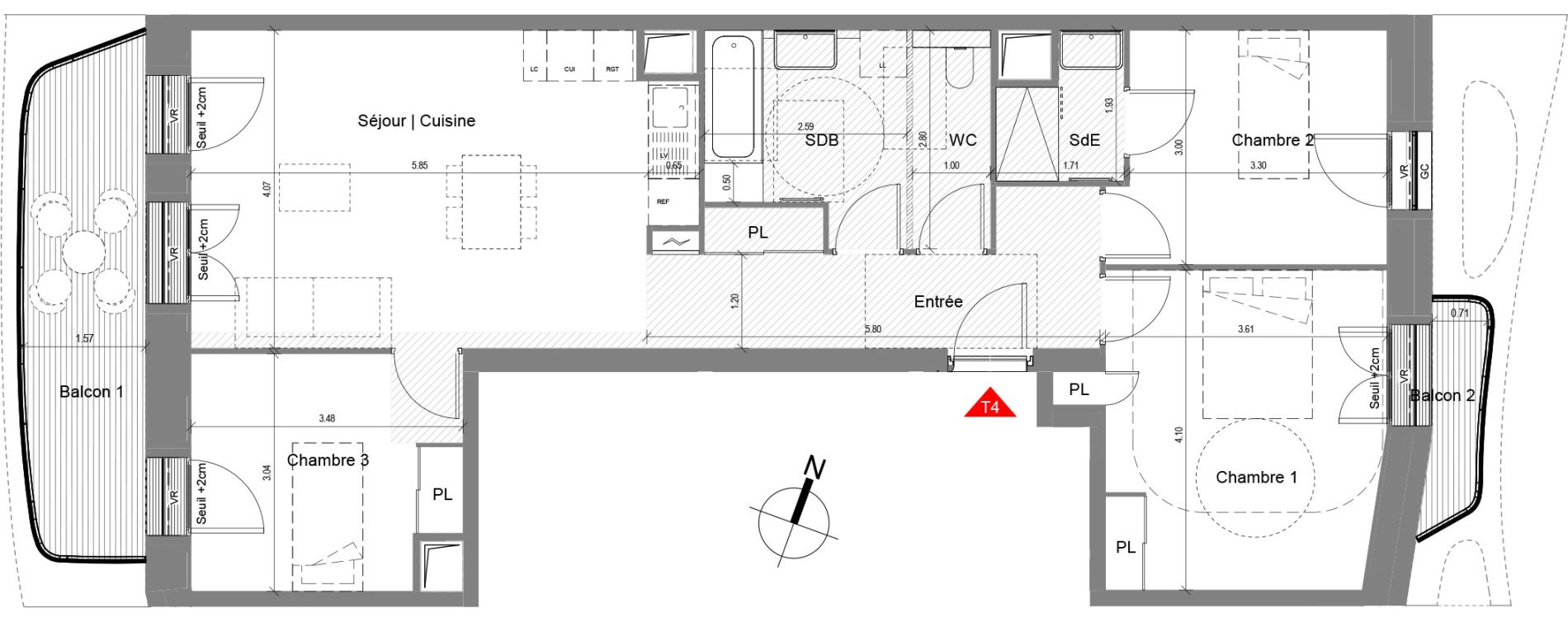 Appartement T4 de 80,58 m2 &agrave; Nice Joia