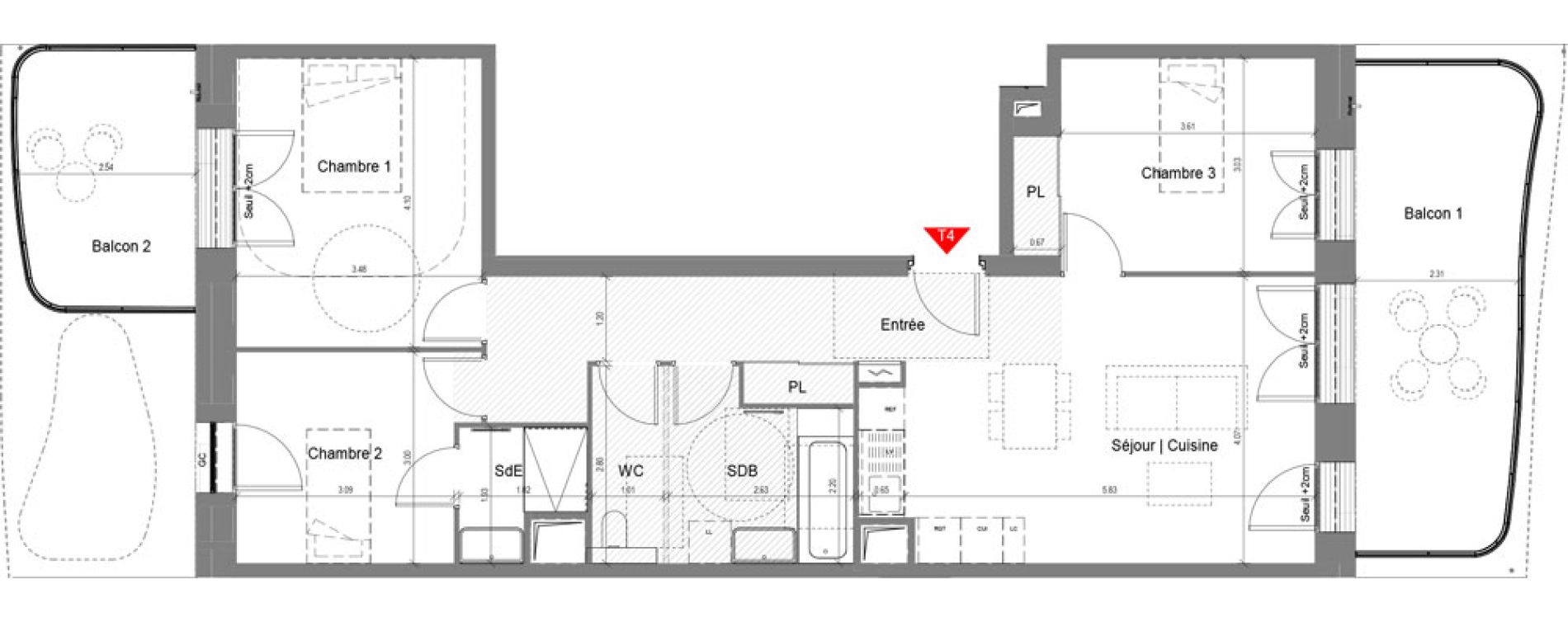 Appartement T4 de 82,18 m2 &agrave; Nice Joia