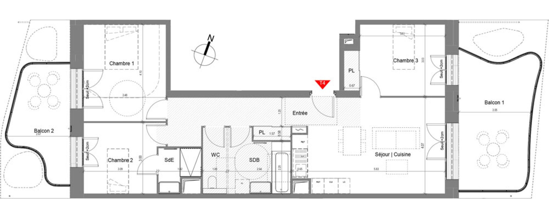 Appartement T4 de 82,18 m2 &agrave; Nice Joia