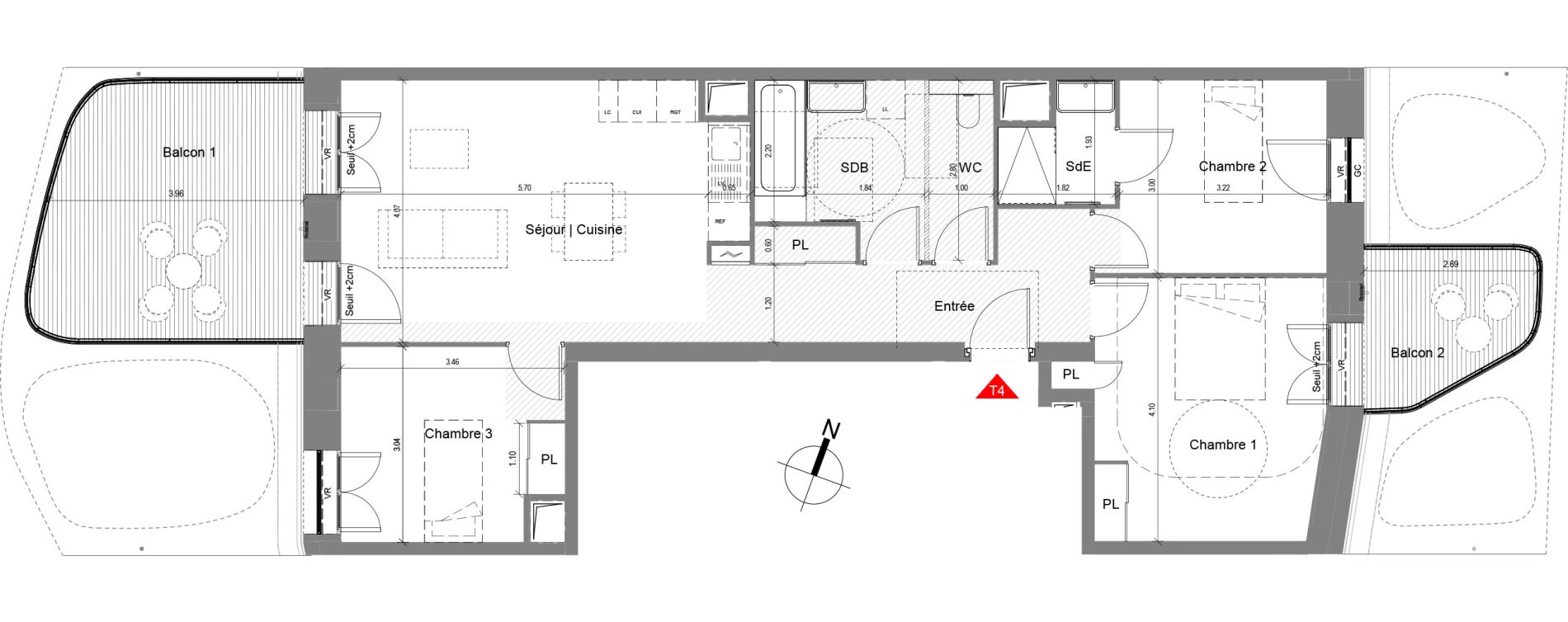 Appartement T4 de 80,54 m2 &agrave; Nice Joia