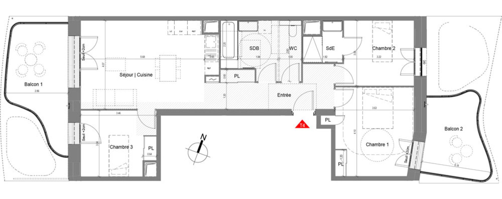 Appartement T4 de 80,49 m2 &agrave; Nice Joia