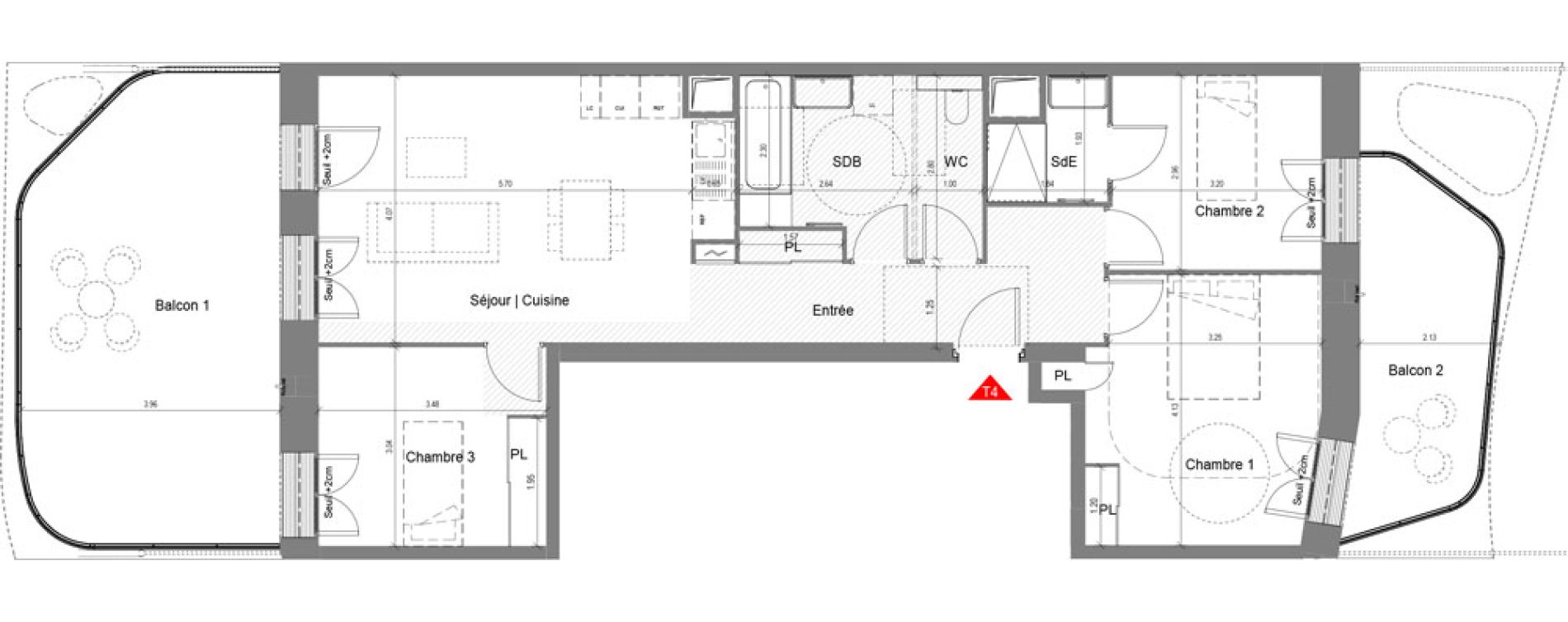 Appartement T4 de 80,97 m2 &agrave; Nice Joia