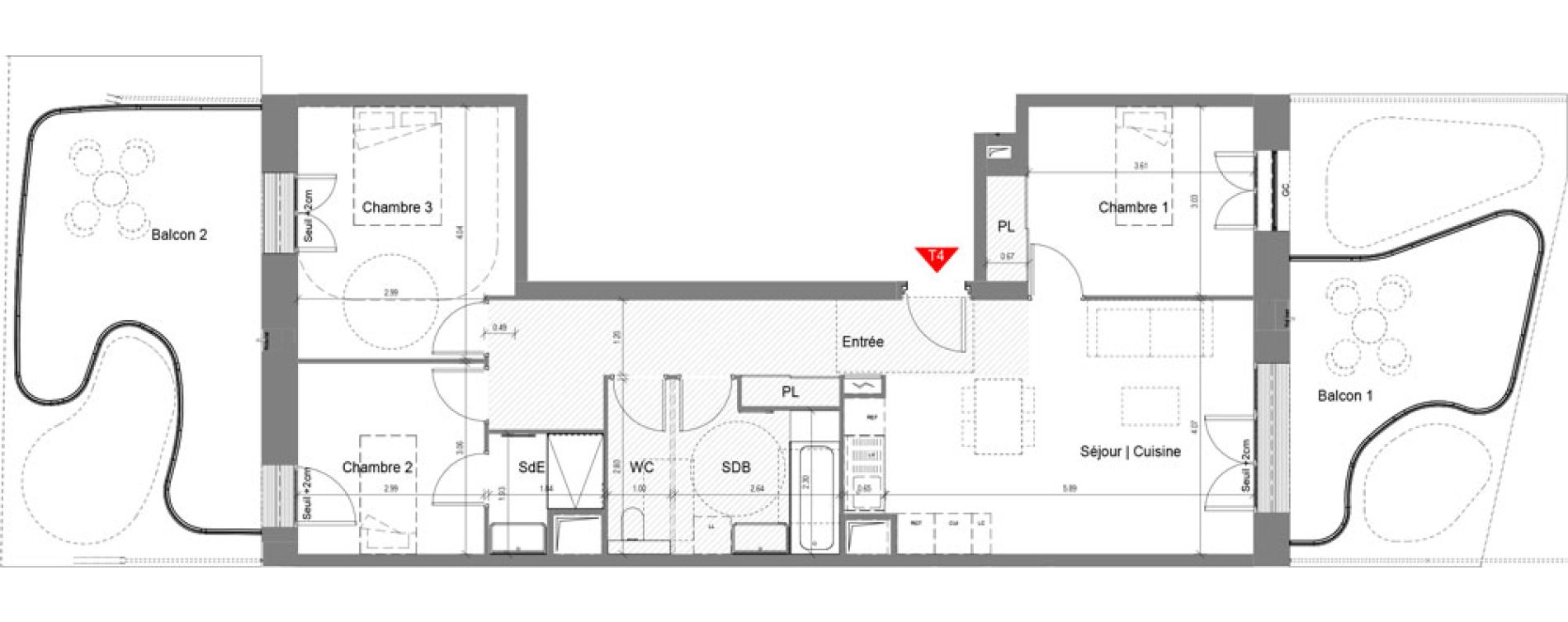 Appartement T4 de 82,31 m2 &agrave; Nice Joia