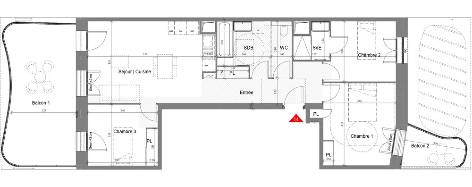 Appartement T4 de 80,96 m2 &agrave; Nice Joia