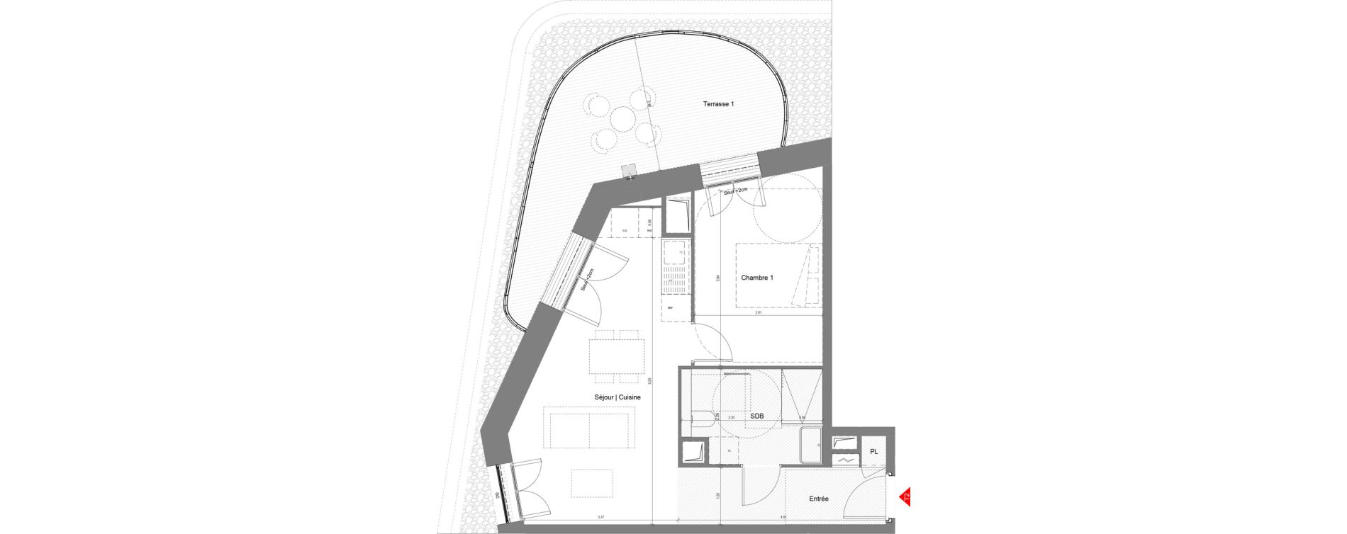 Appartement T2 de 44,22 m2 &agrave; Nice Joia