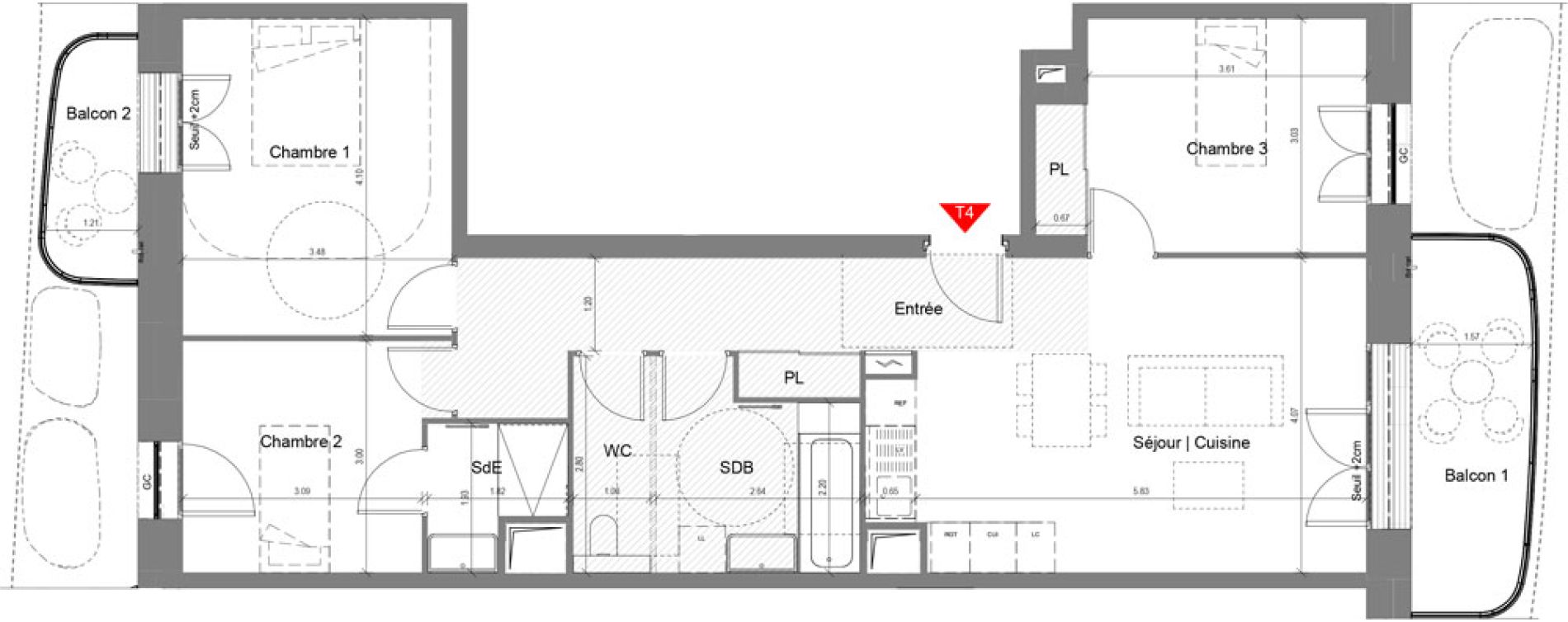 Appartement T4 de 82,29 m2 &agrave; Nice Joia
