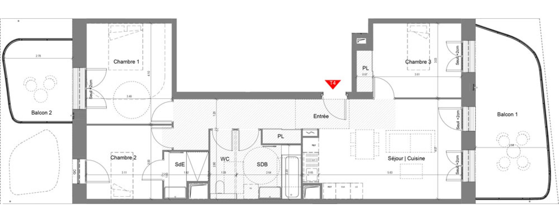 Appartement T4 de 82,29 m2 &agrave; Nice Joia