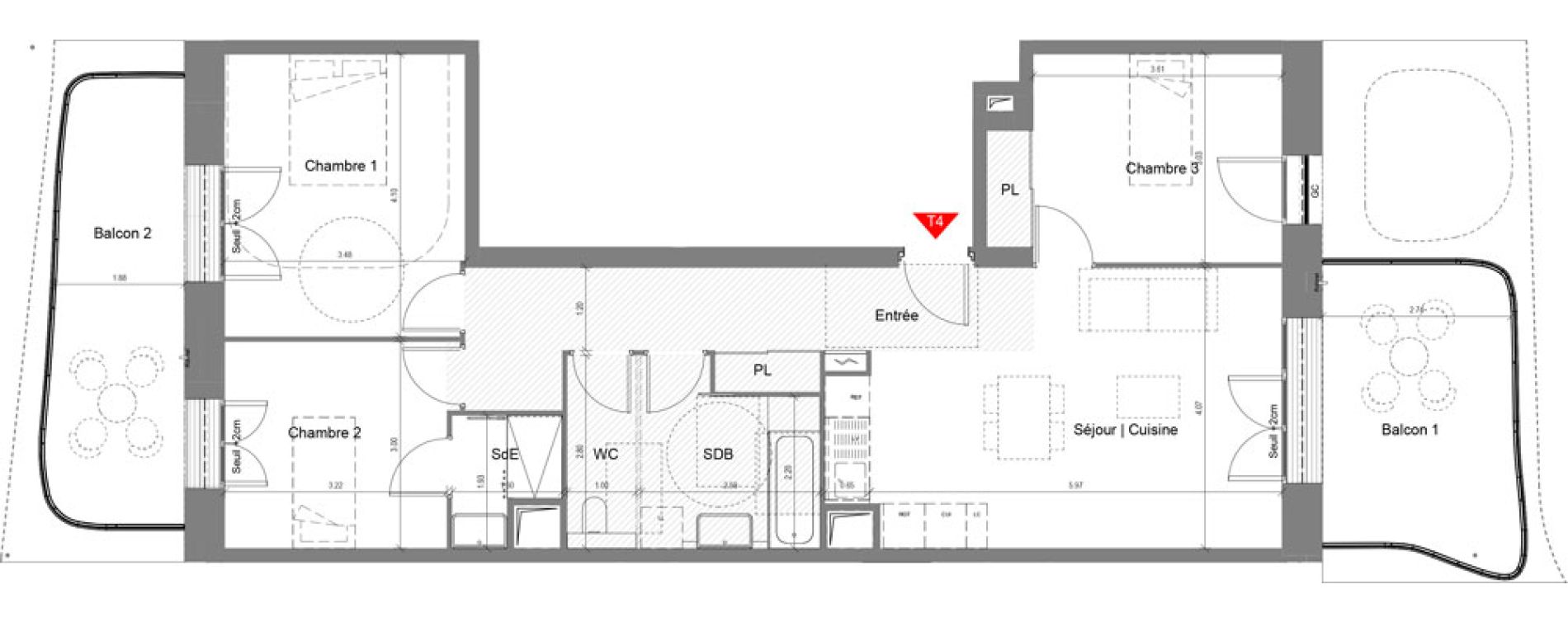 Appartement T4 de 82,27 m2 &agrave; Nice Joia