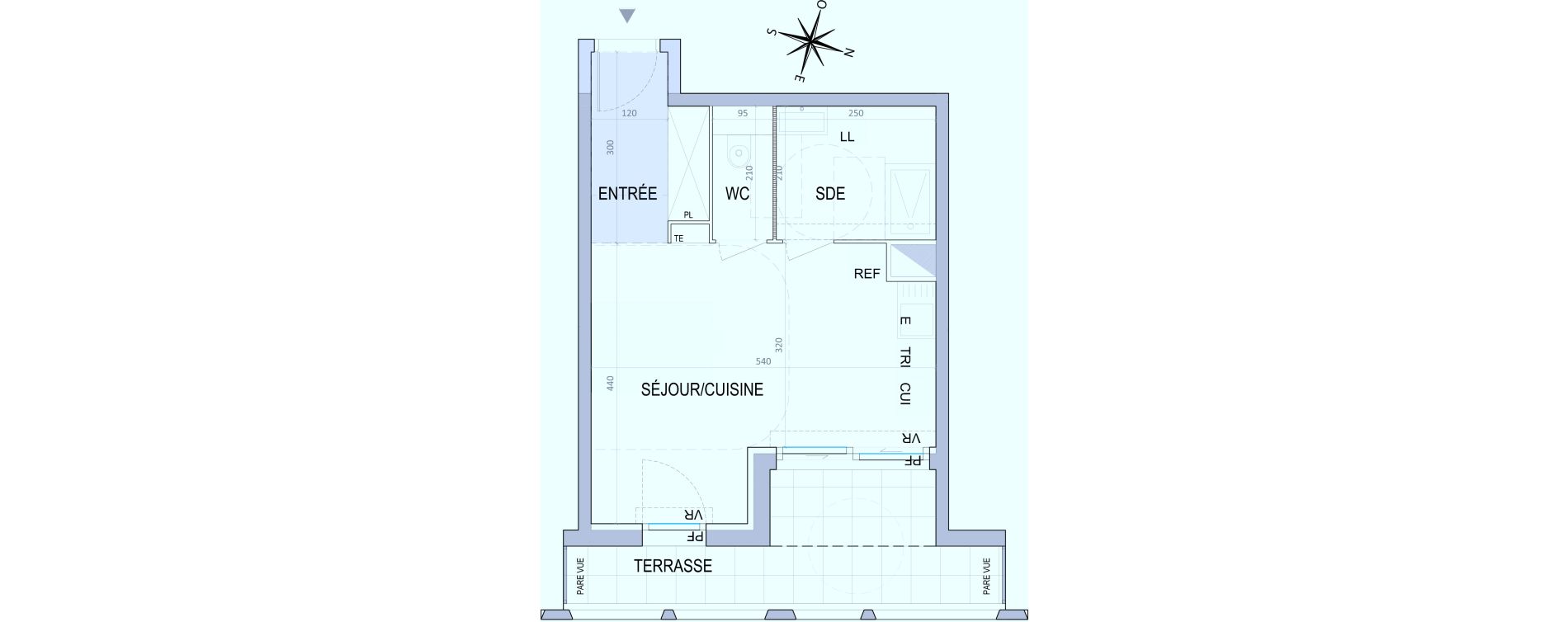 Appartement T1 de 31,50 m2 &agrave; Nice Joia