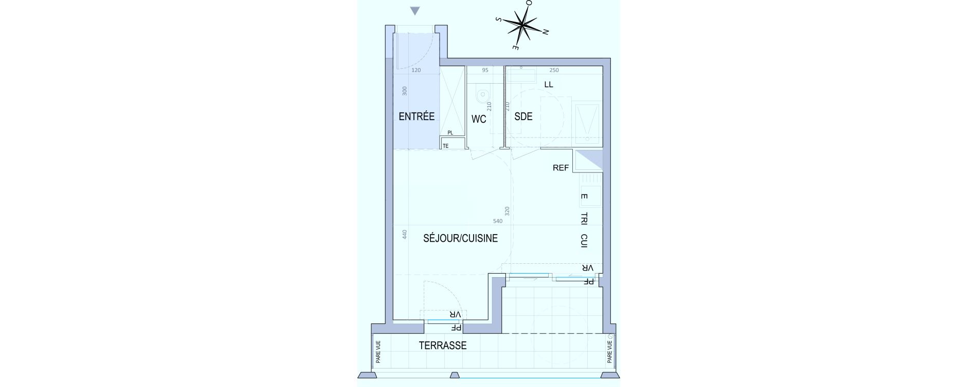 Appartement T1 de 31,50 m2 &agrave; Nice Joia