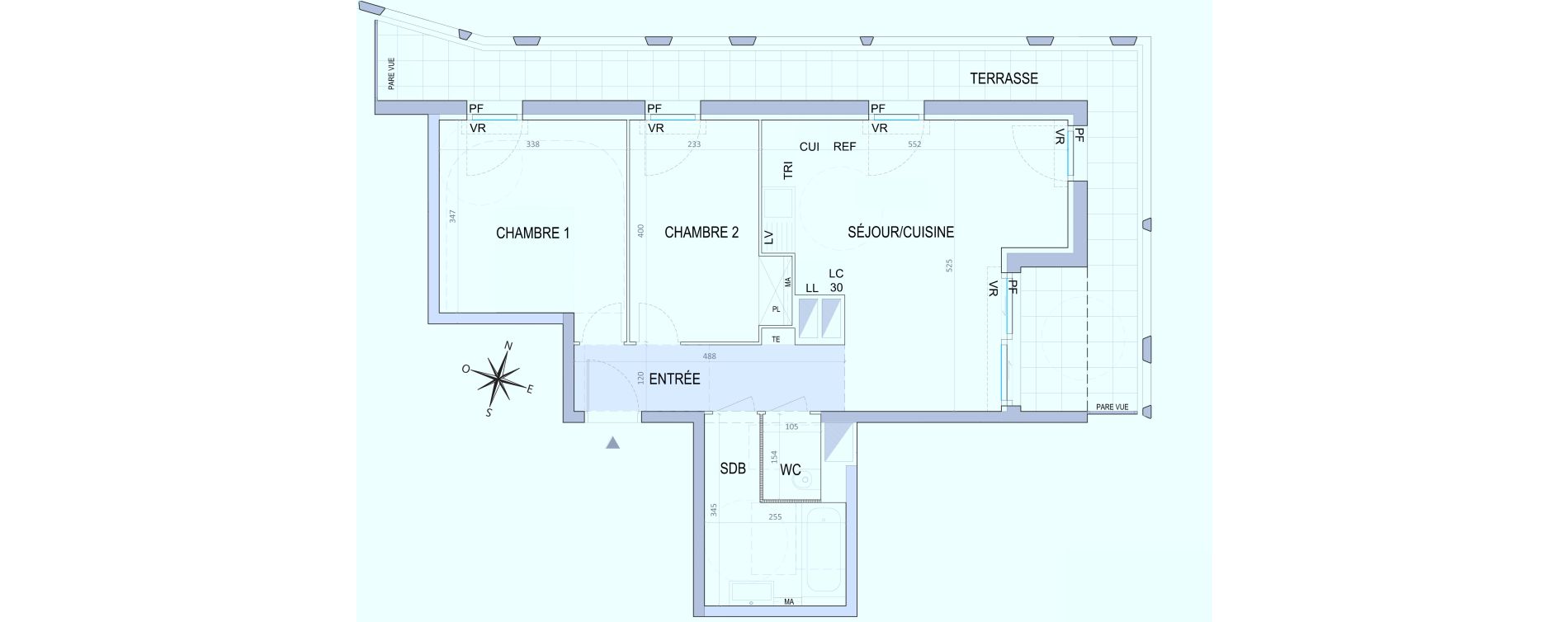 Appartement T3 de 60,70 m2 &agrave; Nice Joia