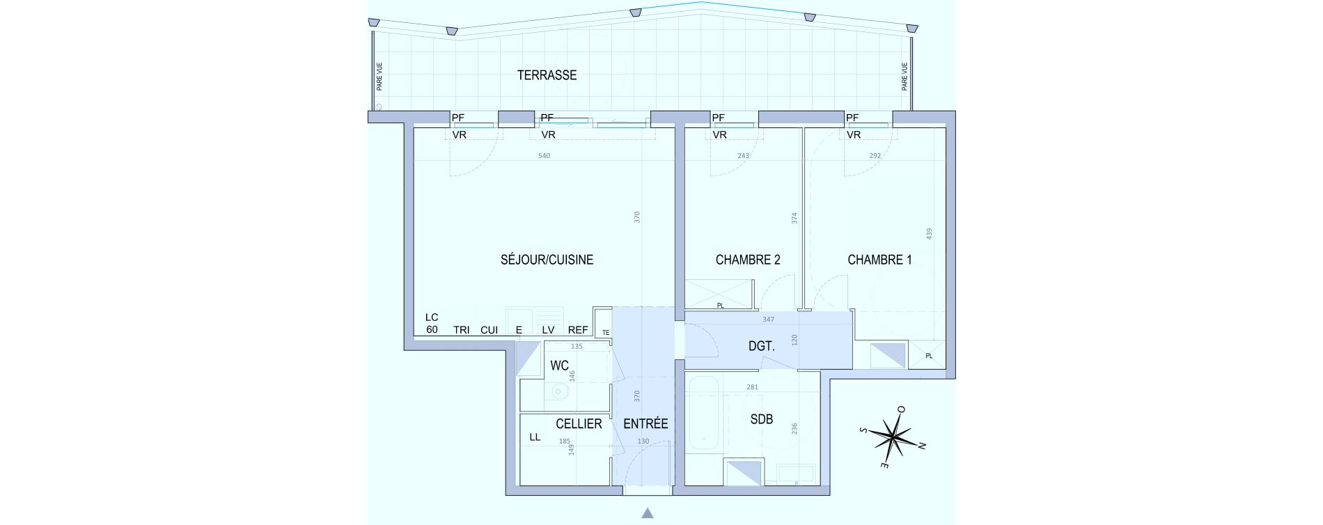 Appartement T3 de 58,90 m2 &agrave; Nice Joia