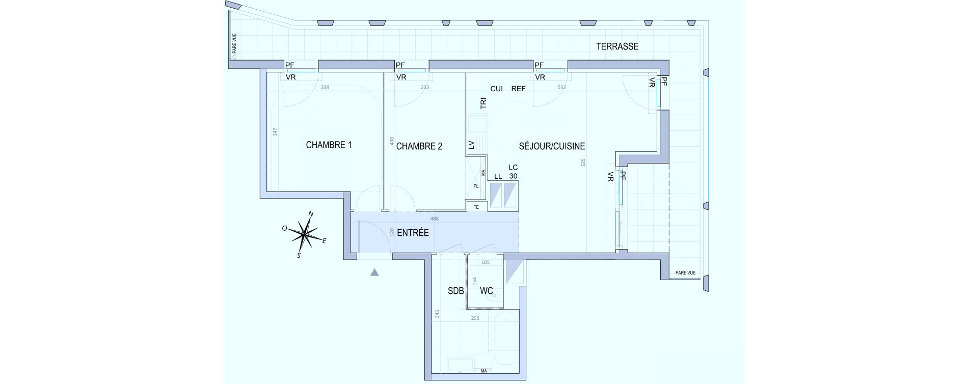 Appartement T3 de 60,70 m2 &agrave; Nice Joia