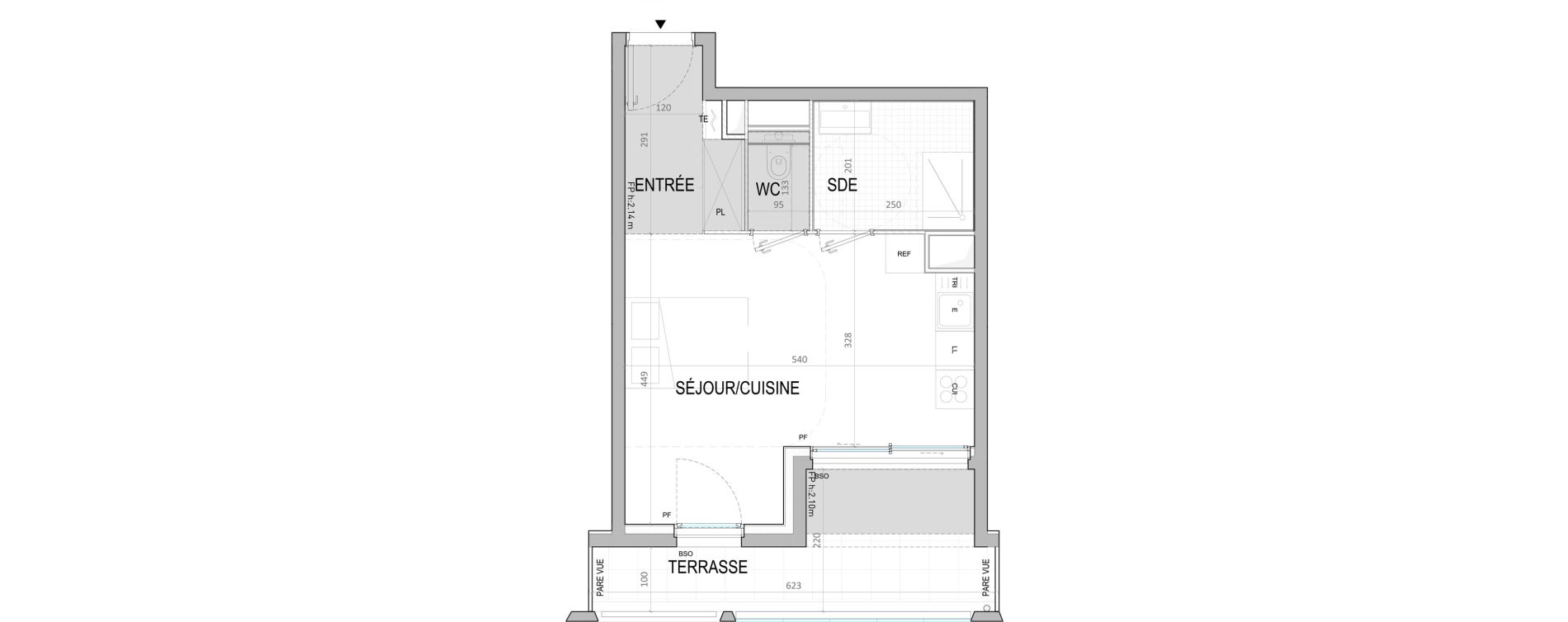 Appartement T1 de 31,10 m2 &agrave; Nice Joia