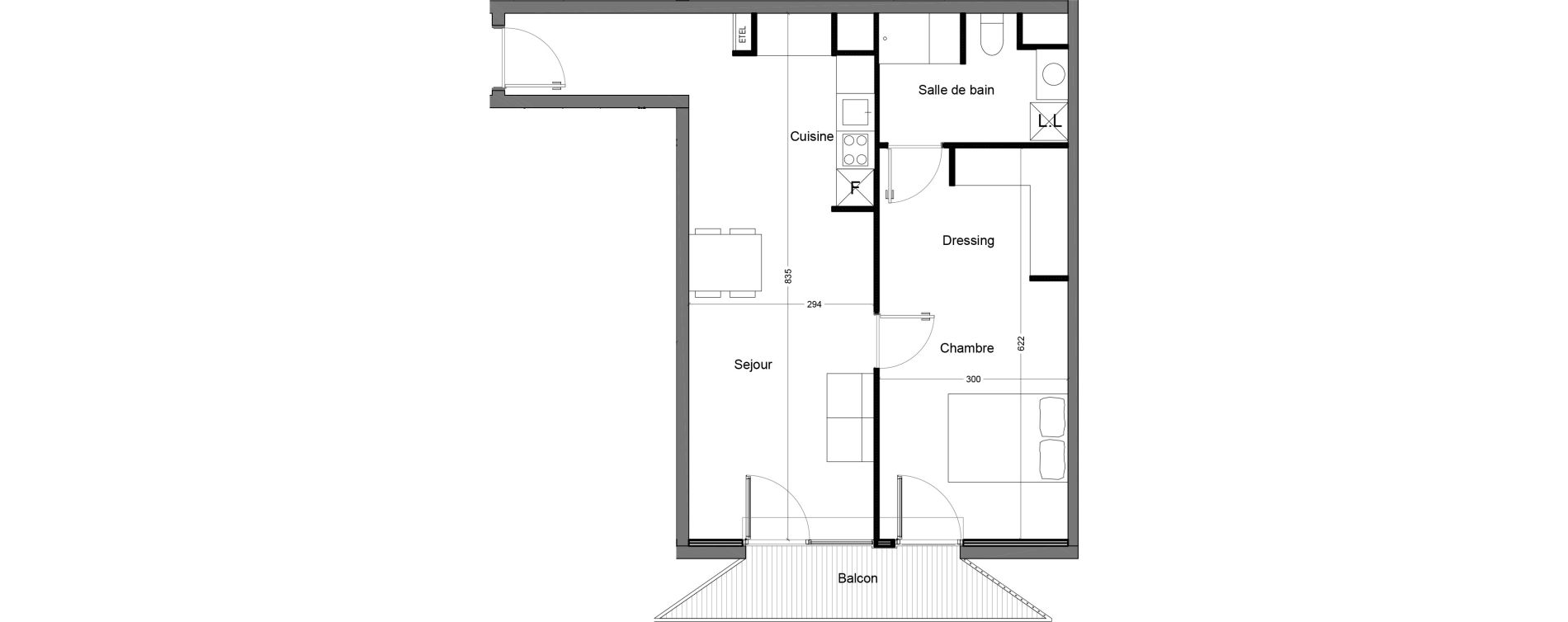 Appartement T2 de 51,96 m2 &agrave; Nice Saint augustin