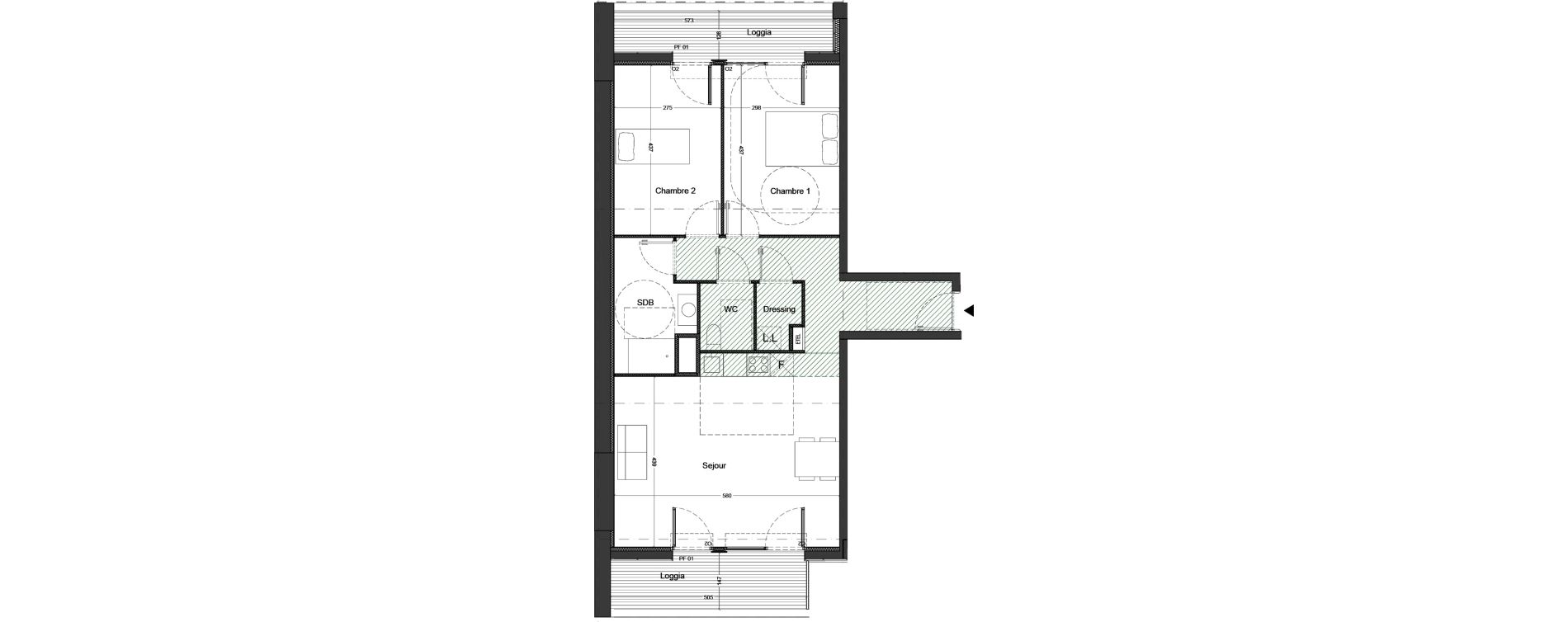 Appartement T3 de 71,27 m2 &agrave; Nice Saint augustin