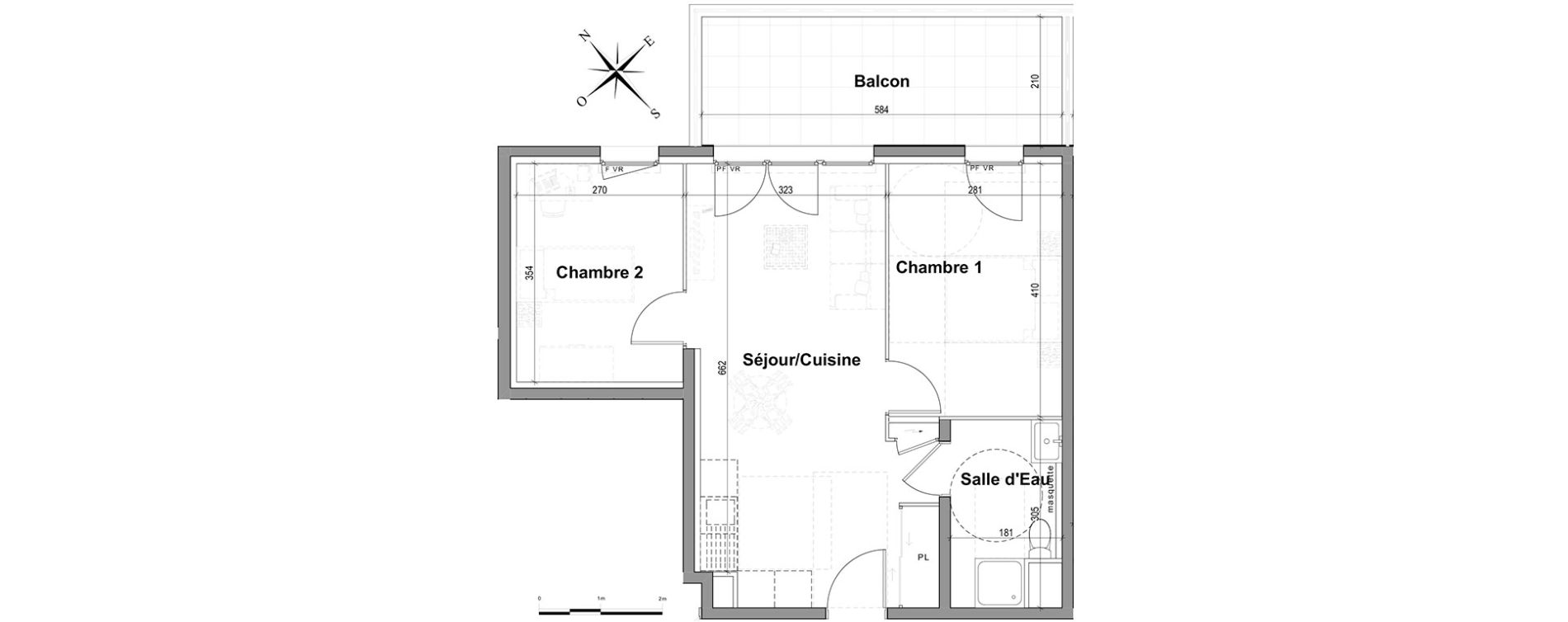 Appartement T3 de 50,36 m2 &agrave; Nice Saint sylvestre
