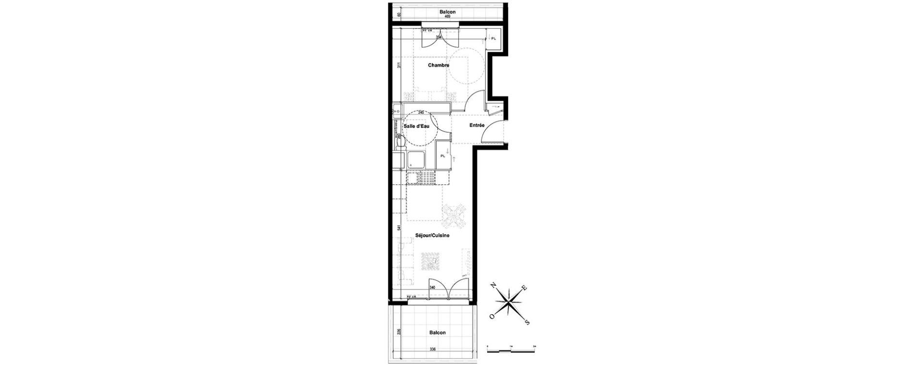 Appartement T2 de 42,23 m2 &agrave; Nice Saint sylvestre