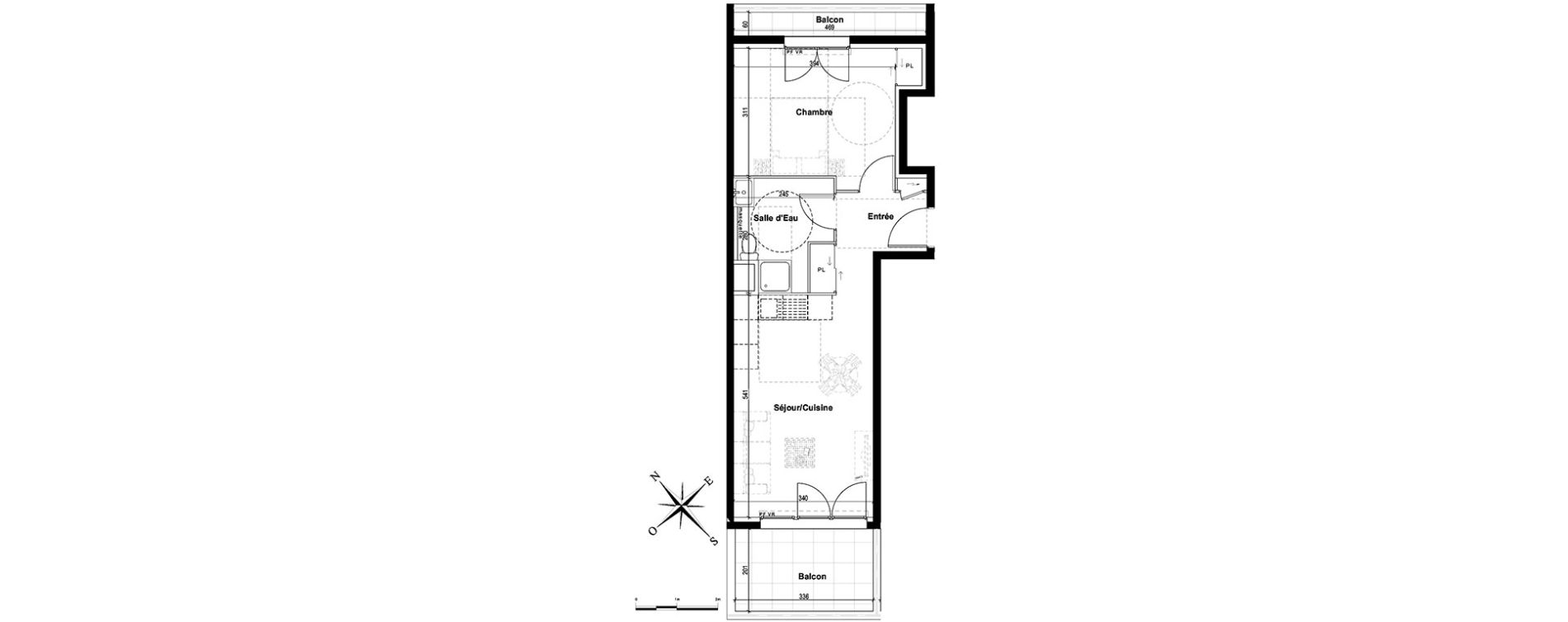 Appartement T2 de 42,23 m2 &agrave; Nice Saint sylvestre