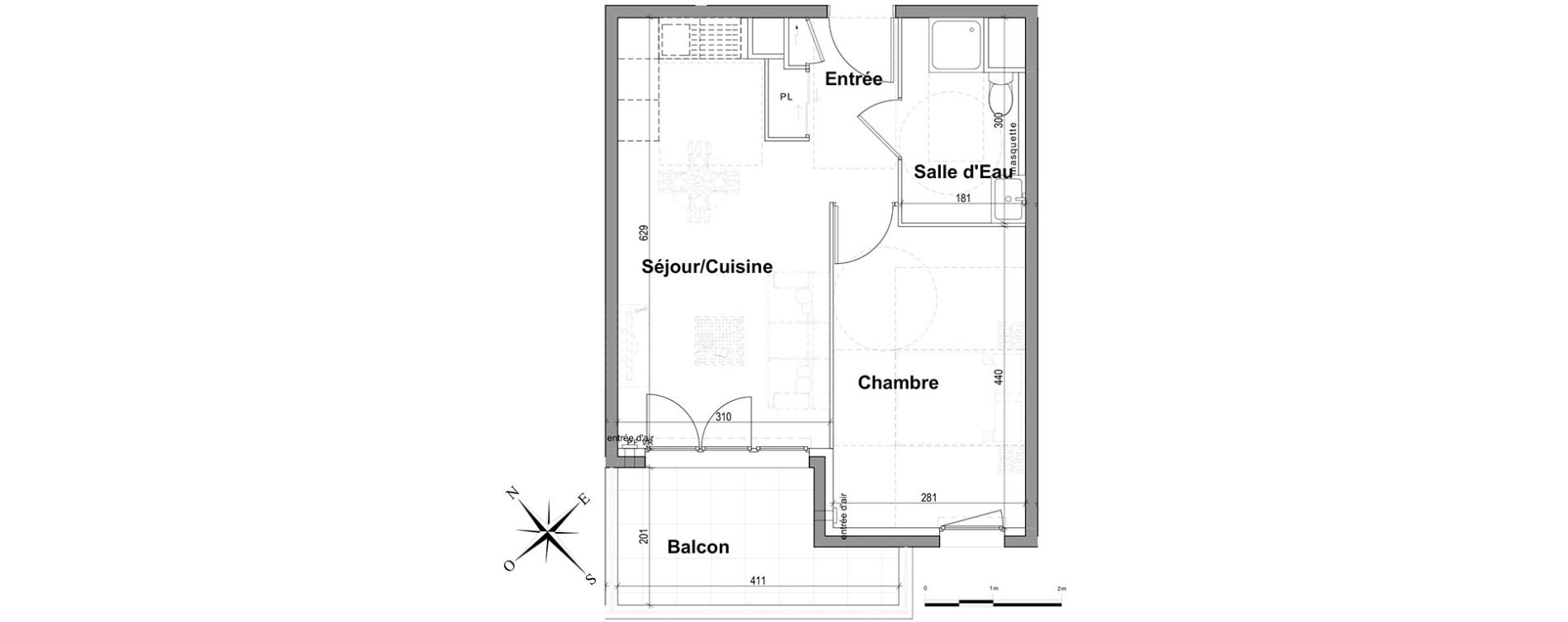 Appartement T2 de 39,12 m2 &agrave; Nice Saint sylvestre