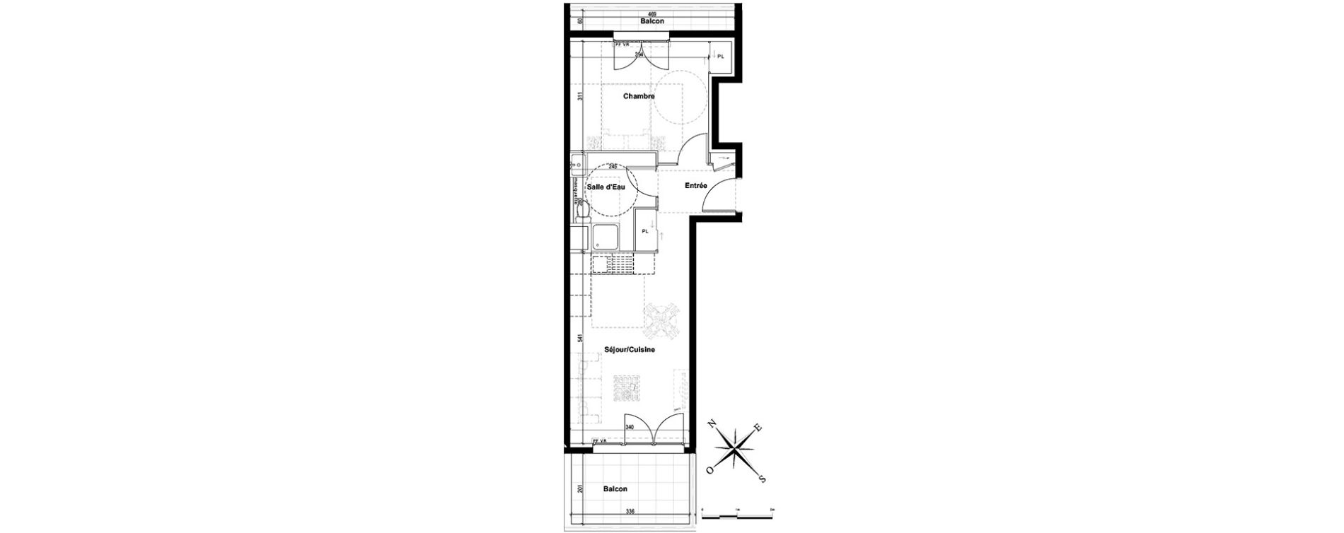 Appartement T2 de 42,23 m2 &agrave; Nice Saint sylvestre