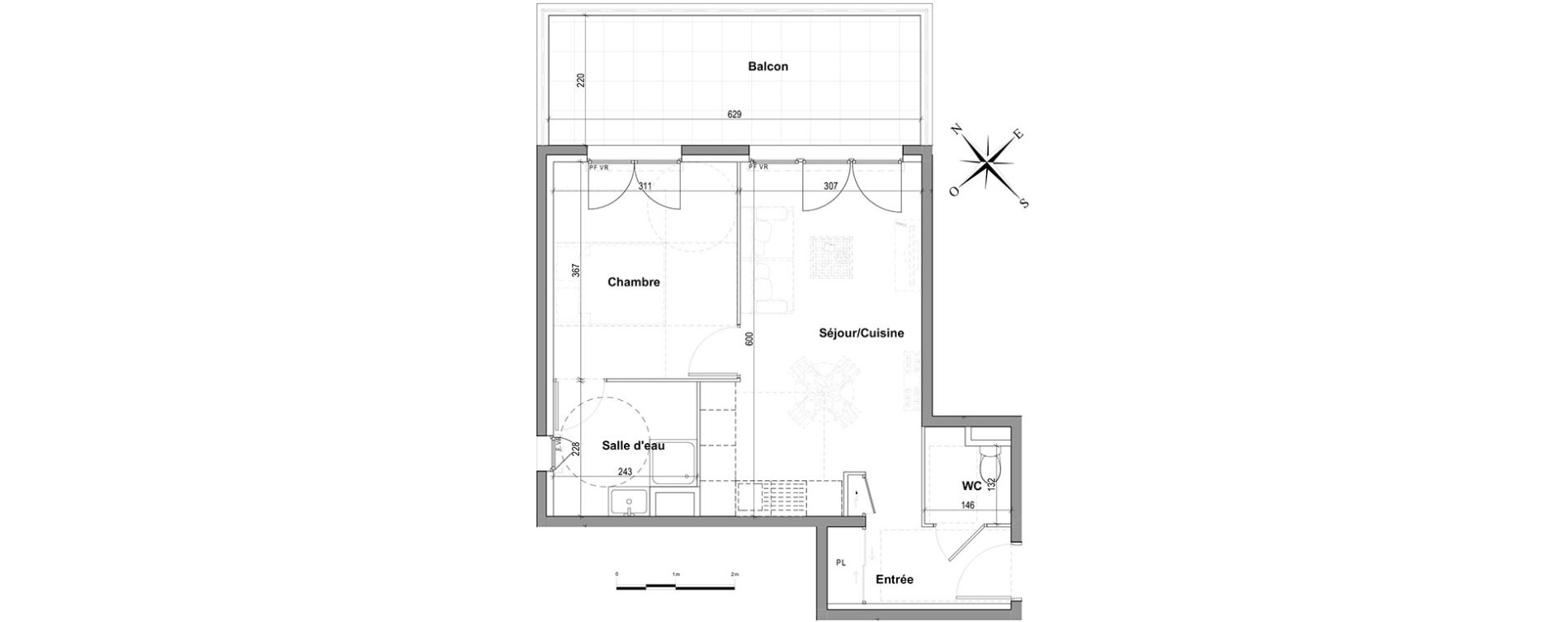Appartement T2 de 42,60 m2 &agrave; Nice Saint sylvestre