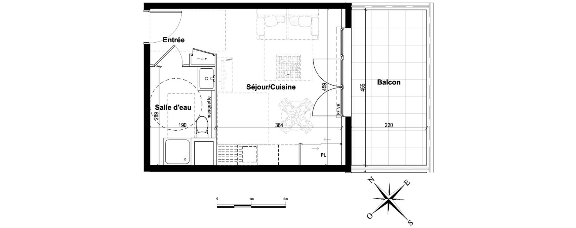 Appartement T1 de 24,57 m2 &agrave; Nice Saint sylvestre