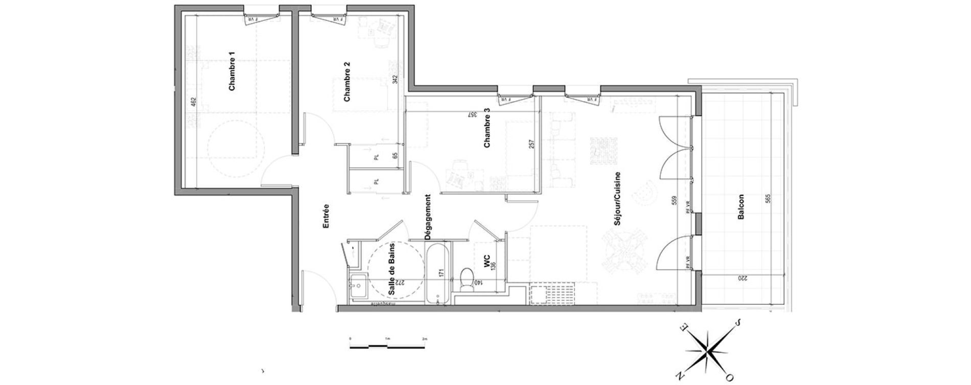 Appartement T4 de 75,51 m2 &agrave; Nice Saint sylvestre