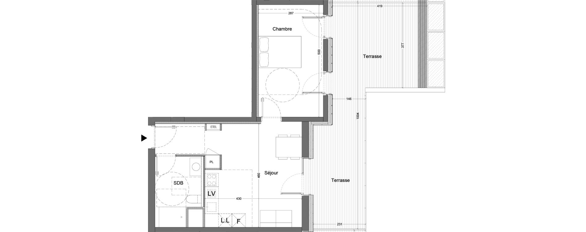 Appartement T2 de 43,12 m2 &agrave; Nice Saint augustin