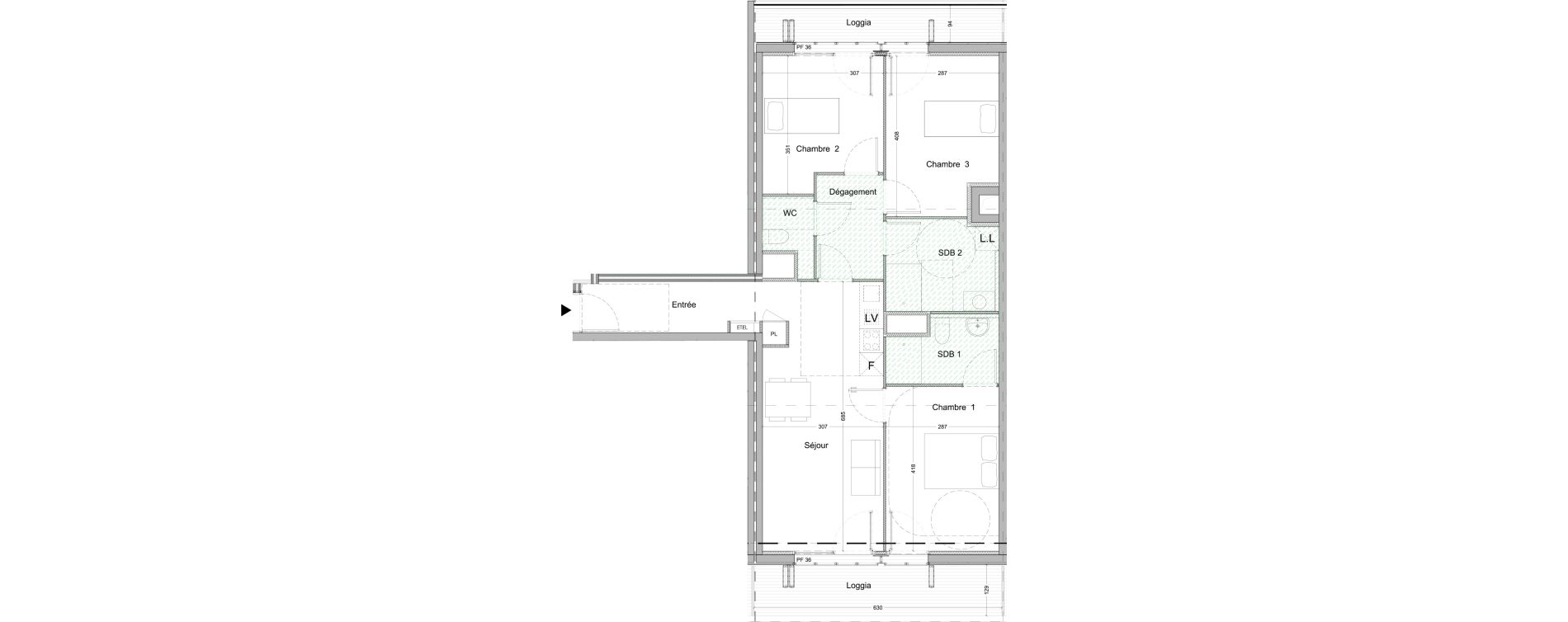Appartement T4 de 77,47 m2 &agrave; Nice Saint augustin
