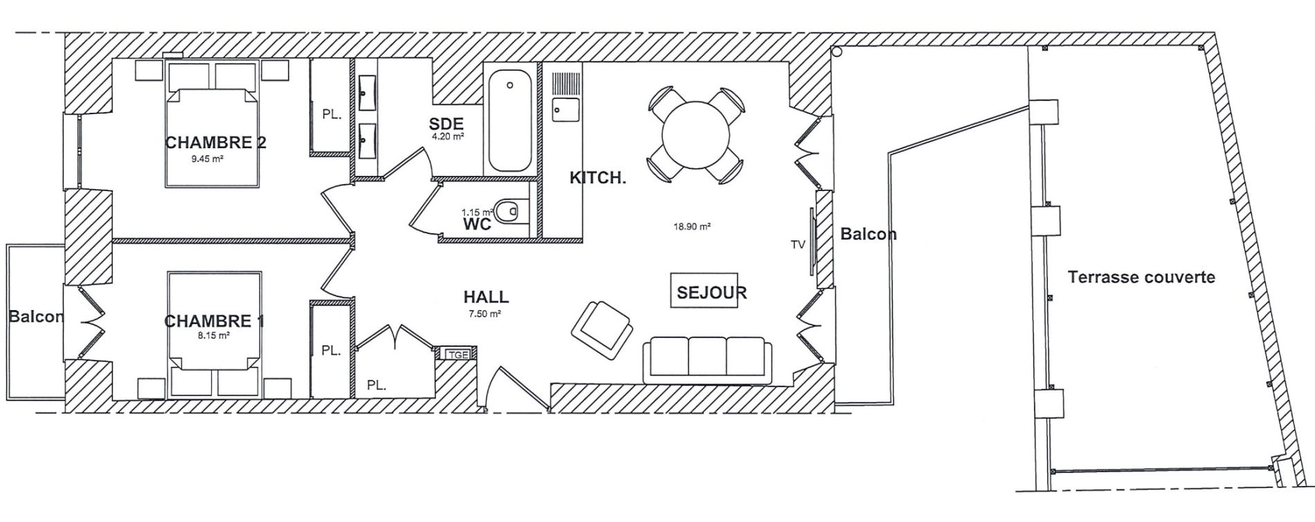 Appartement T3 de 49,35 m2 &agrave; Nice Barla