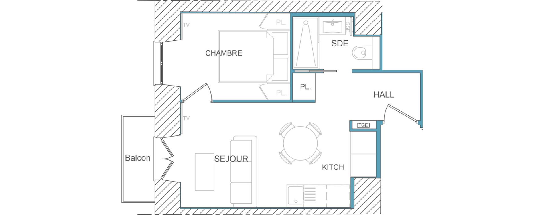 Appartement T2 de 26,40 m2 &agrave; Nice Barla