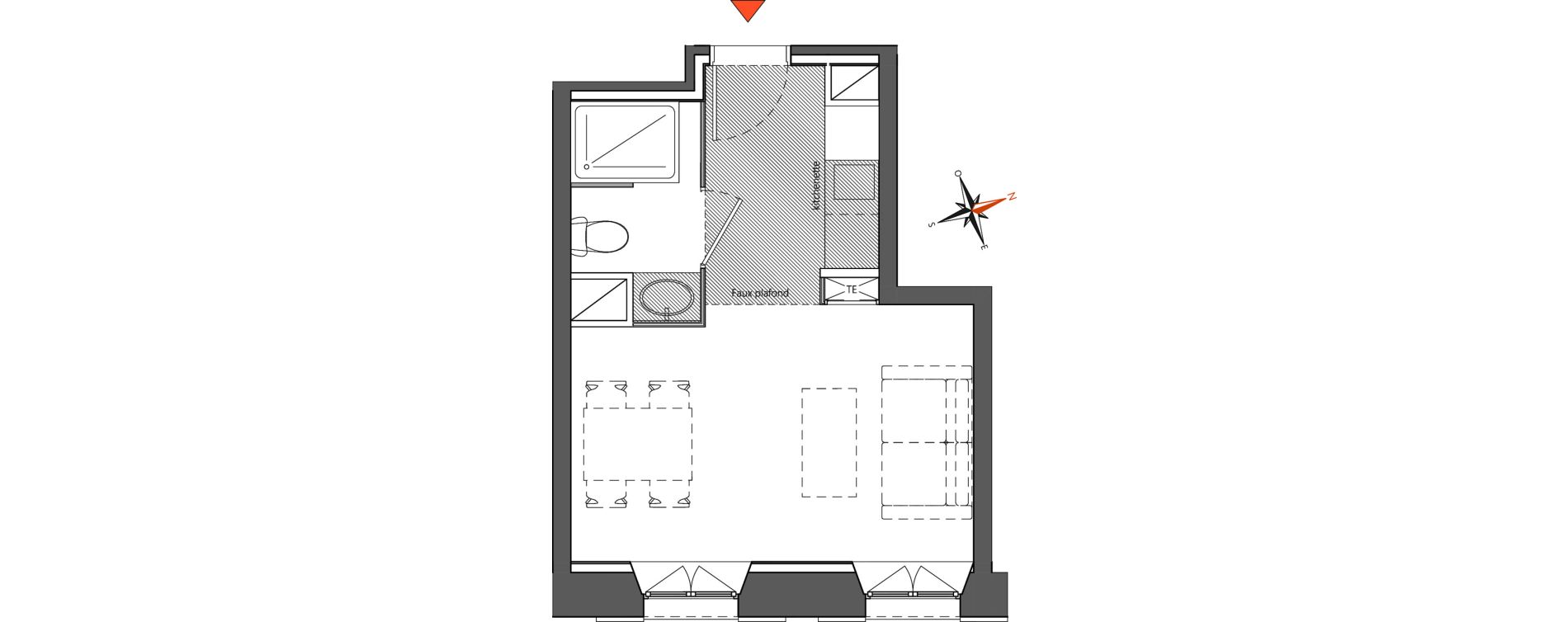 Appartement T1 de 20,10 m2 &agrave; Nice Riquier