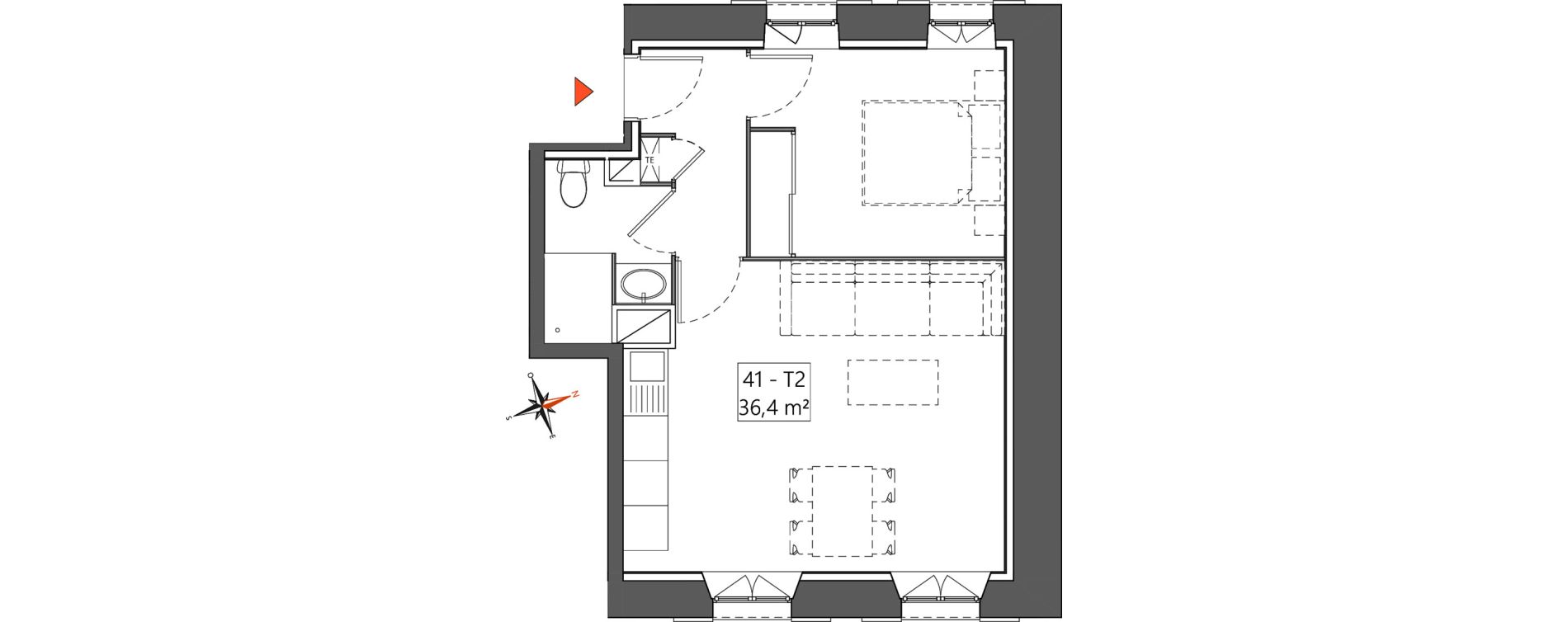 Appartement T2 de 36,40 m2 &agrave; Nice Riquier