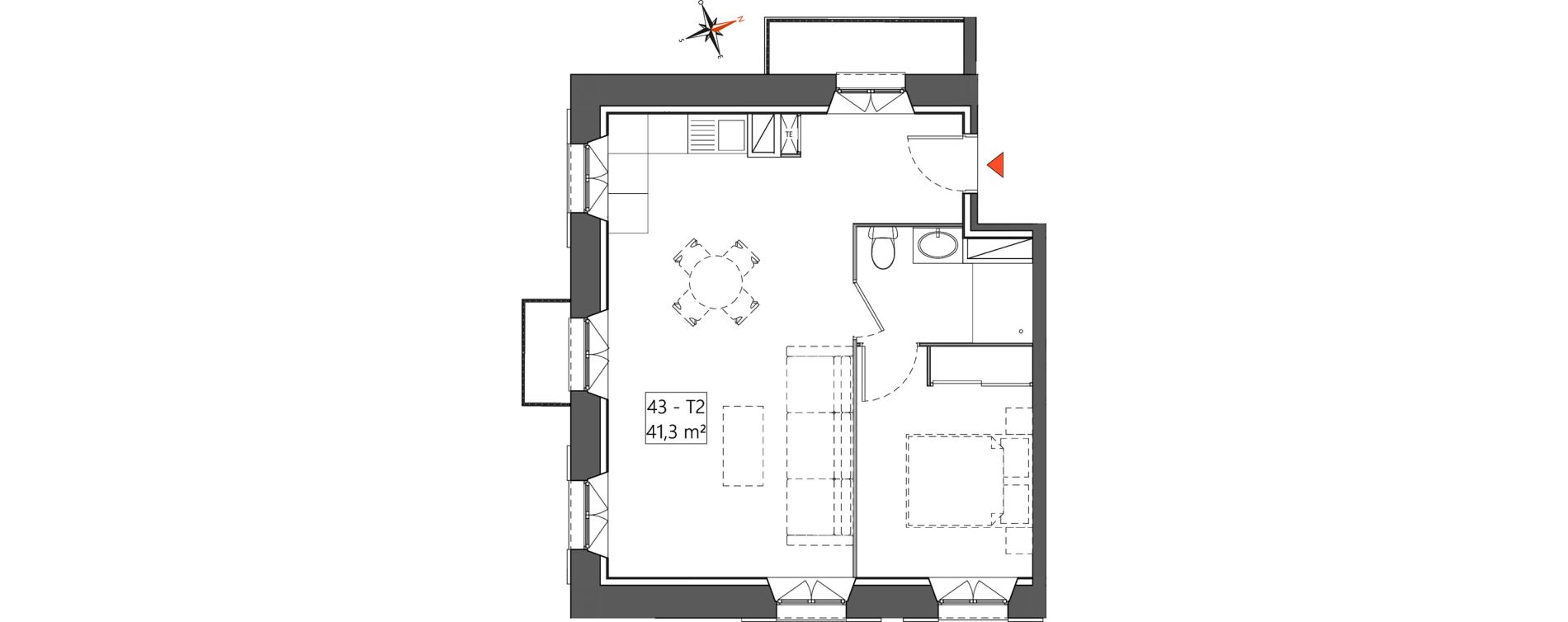 Appartement T2 de 41,30 m2 &agrave; Nice Riquier