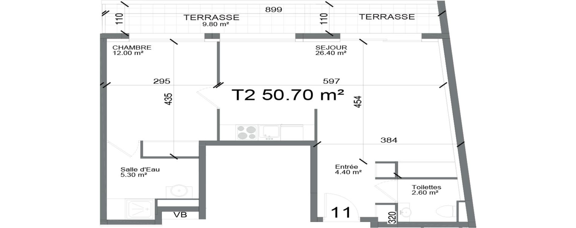 Appartement T2 de 50,70 m2 &agrave; Nice L archet