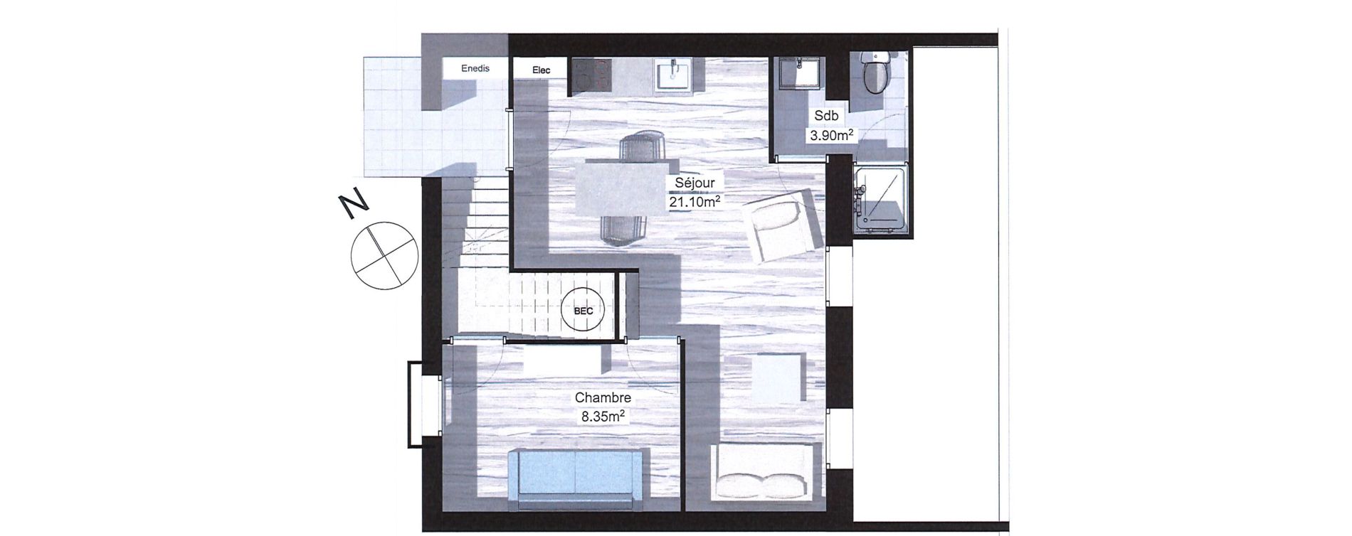 Appartement T2 de 33,35 m2 &agrave; Nice Le petit marais nicois