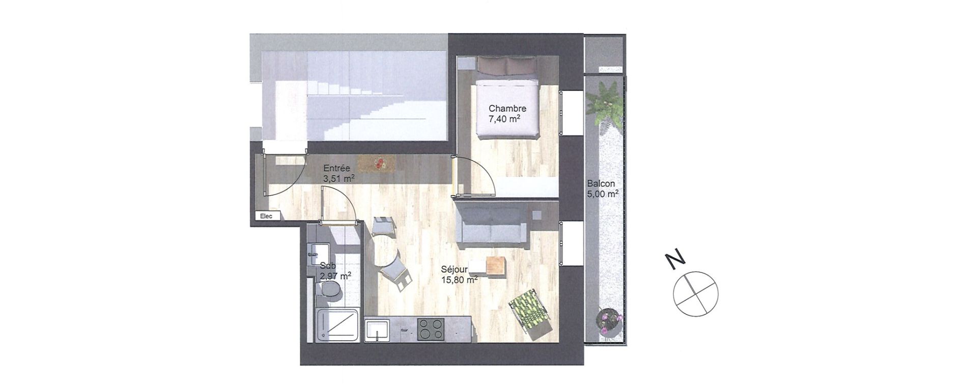 Appartement T2 de 29,68 m2 &agrave; Nice Le petit marais nicois