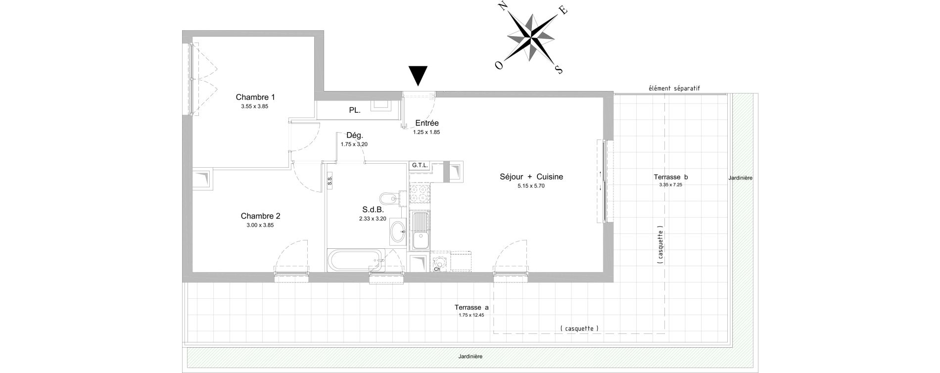 Appartement T3 de 65,35 m2 &agrave; Nice Rimiez