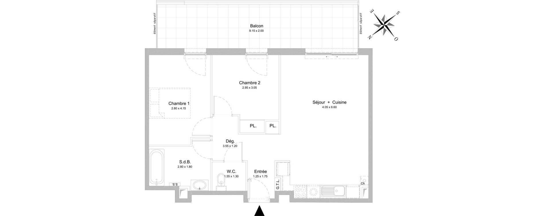 Appartement T3 de 62,05 m2 &agrave; Nice Rimiez