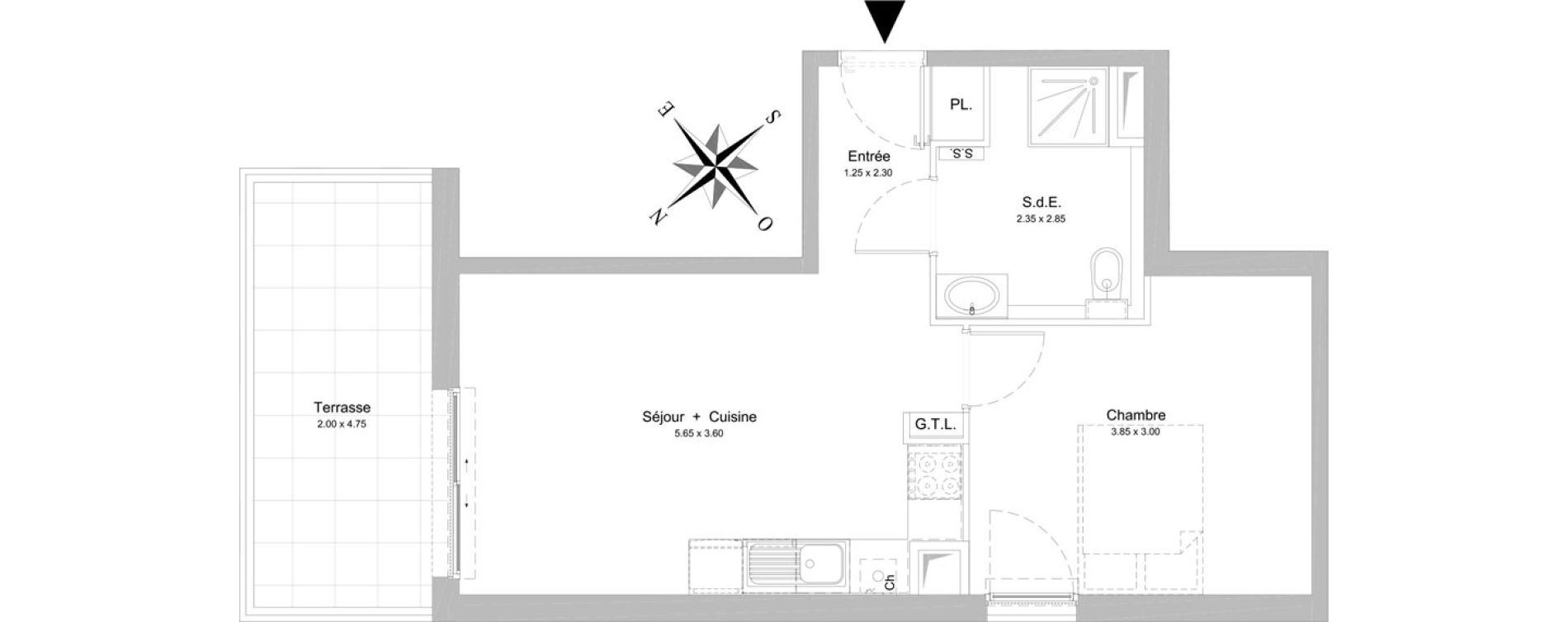 Appartement T2 de 41,35 m2 &agrave; Nice Rimiez