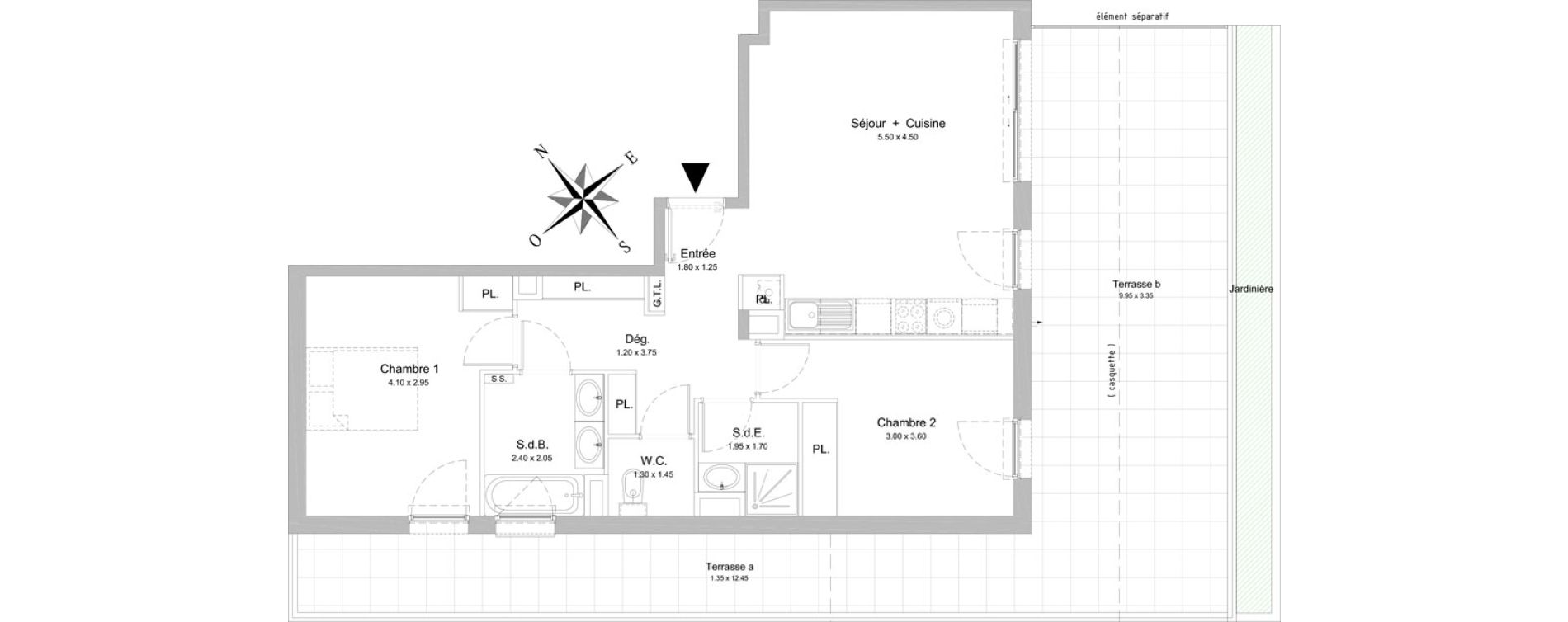 Appartement T3 de 68,15 m2 &agrave; Nice Rimiez