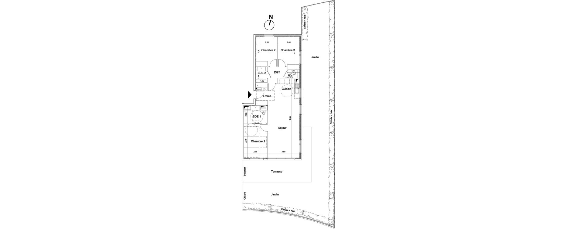 Appartement T4 de 83,70 m2 &agrave; Nice Nord-saqui