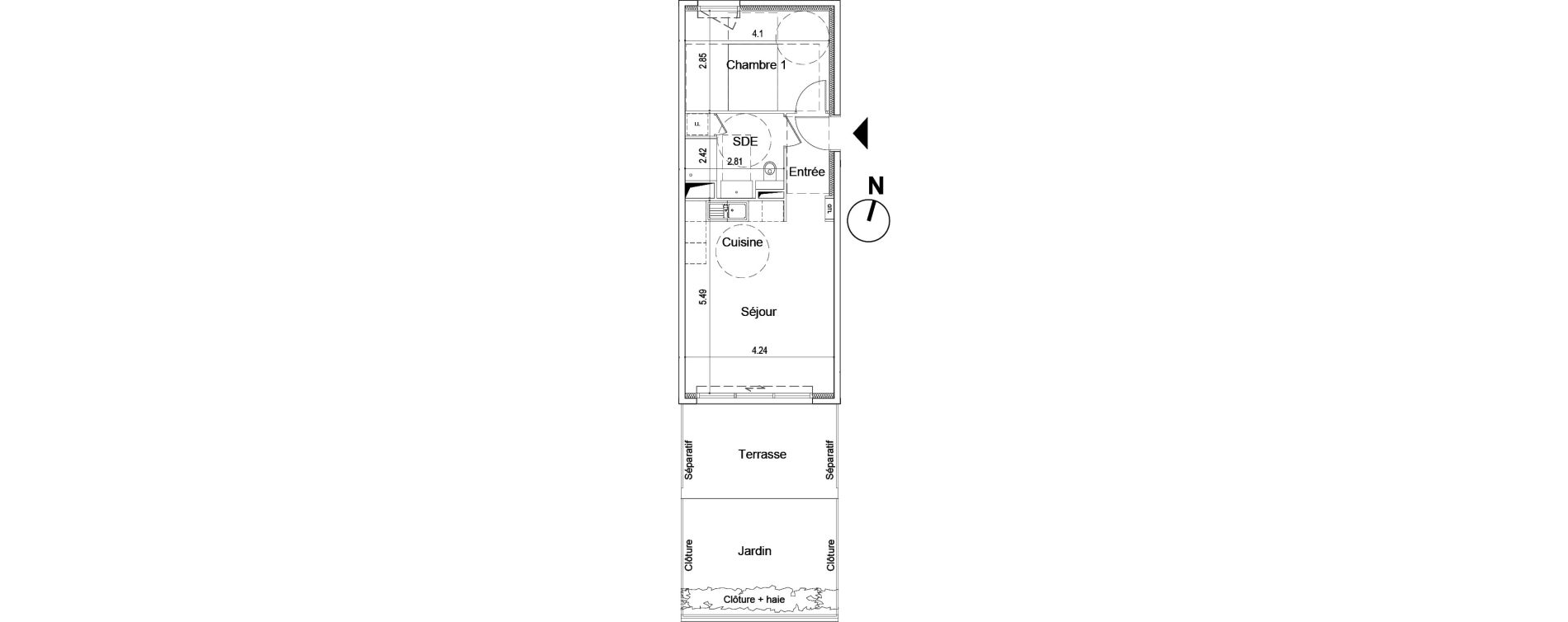 Appartement T2 de 43,70 m2 &agrave; Nice Nord-saqui