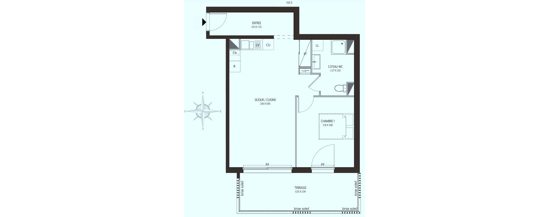 Appartement T2 de 50,45 m2 &agrave; Nice Saint pancrace