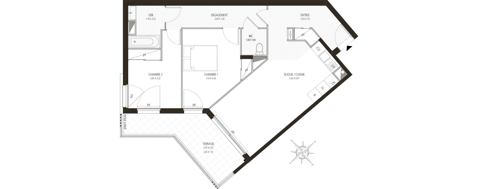 Appartement T3 de 66,75 m2 &agrave; Nice Saint pancrace