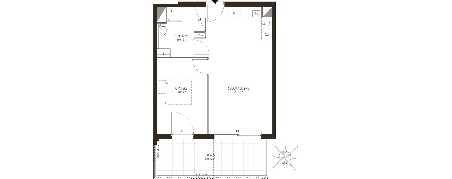 Appartement T2 de 42,70 m2 &agrave; Nice Saint pancrace