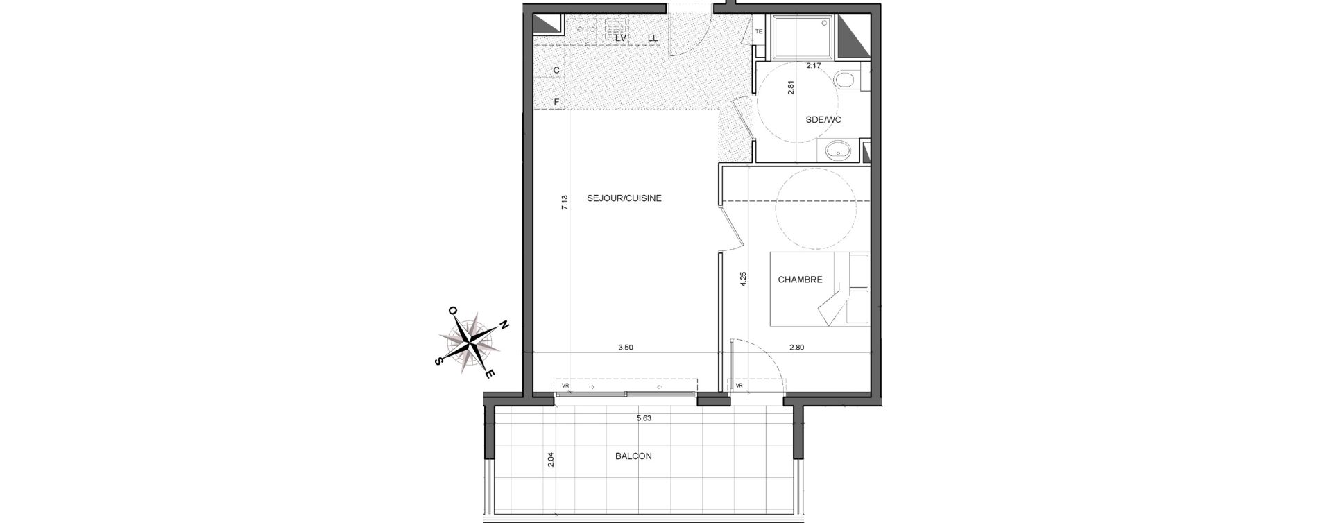 Appartement T2 de 43,50 m2 &agrave; Nice Cimiez