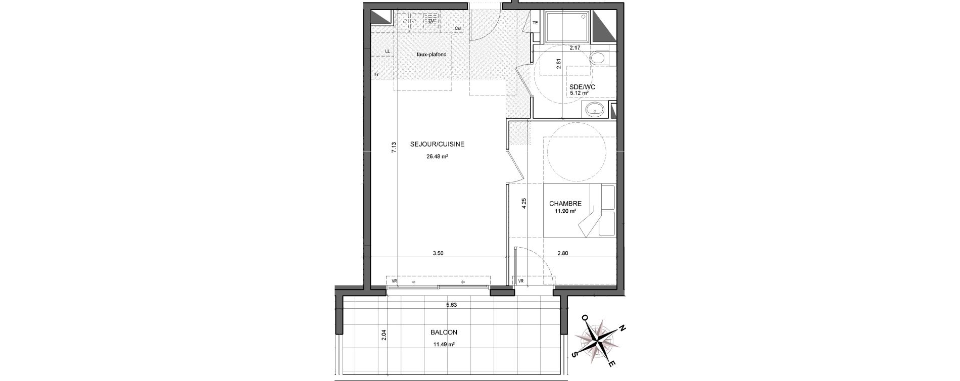 Appartement T2 de 43,50 m2 &agrave; Nice Cimiez