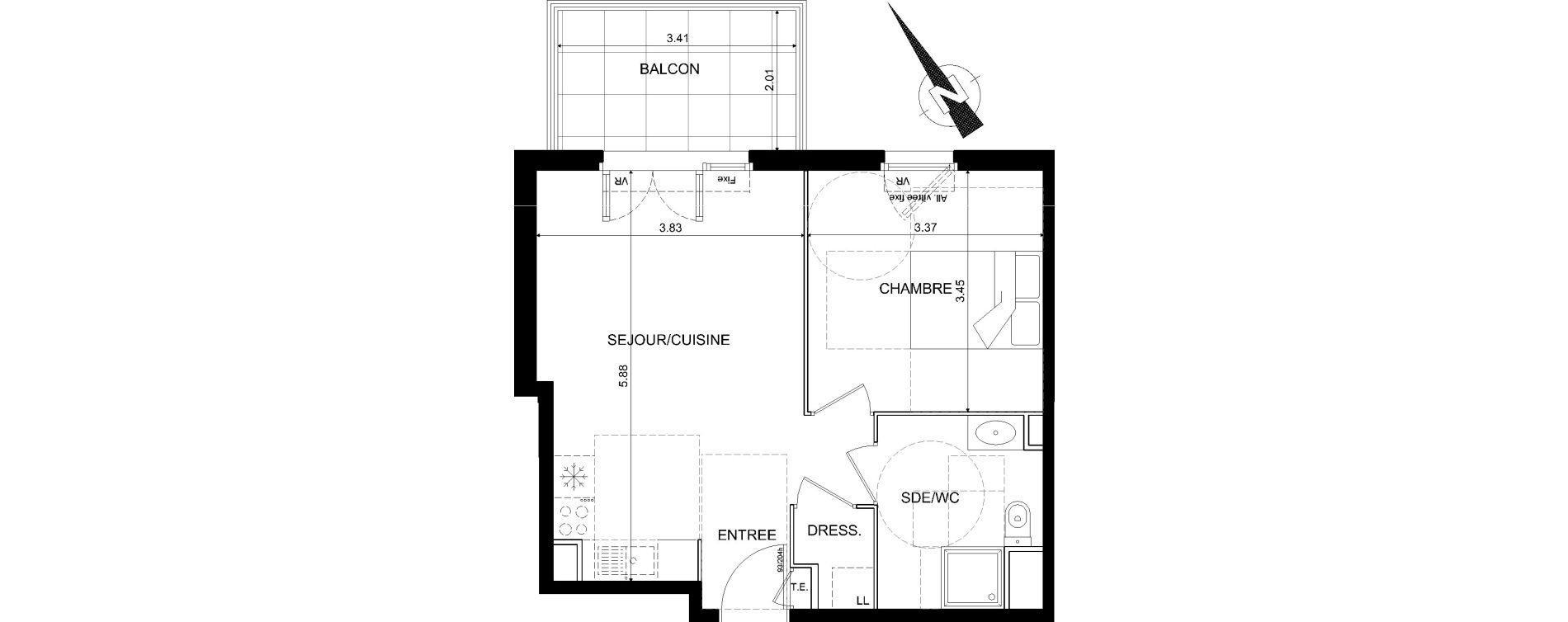 Appartement T2 de 42,20 m2 &agrave; Nice Bellet